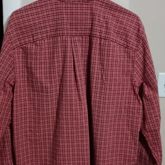 Eddie Bauer Men's Long Sleeve Button Down Shirt Size Large Red Checked - Picture 12 of 12